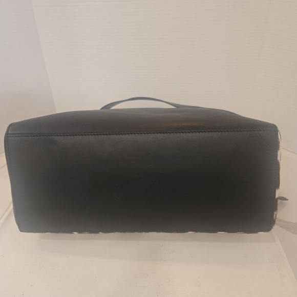 Furla Pony Style Calf Hair Leather Leopard Animal Print Satchel Shoulder Bag - Picture 11 of 16